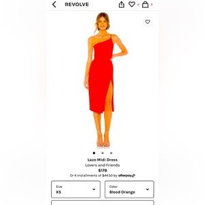 Lovers+Friends Red One shoulder dress